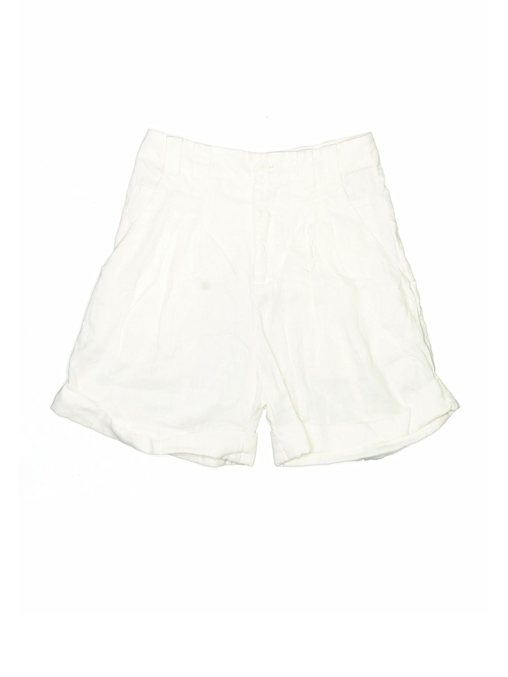 FARM Rio White High-Waist Linen Shorts